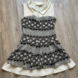 Vintage Lace Sleeveless Mini Dress Size XS
